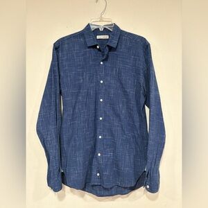 Oliver Spencer Blue White Atomic Button Up Shirt Men’s 15 38